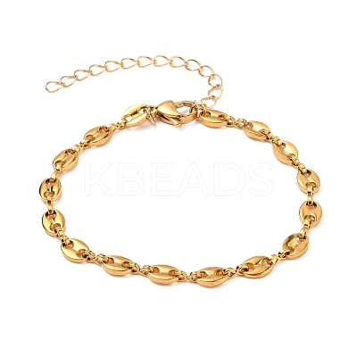 304 Stainless Steel Coffee Bean Chain Bracelets BJEW-JB05552-1