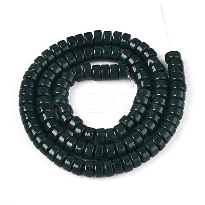 Opaque Solid Color Glass Beads Strands GLAA-N026-3x6mm-10-1