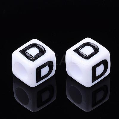 Letter Acrylic Beads PL37C9129-D-1