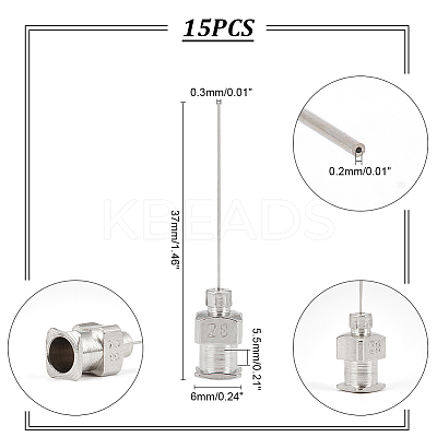 15Pcs 304 Stainless Steel Dispensing Blunt Tip Luer Lock Needles TOOL-UN0001-28B-1