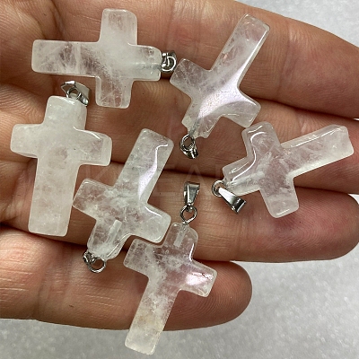 Natural Quartz Crystal Pendants LS-G-PW0006-02P-01-1