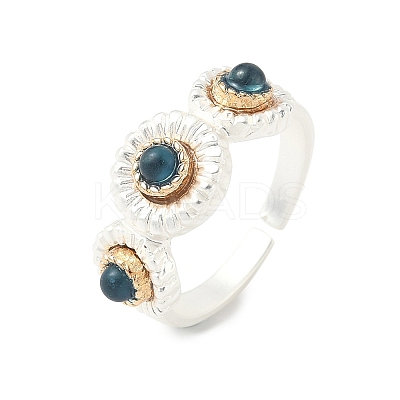 Alloy Resin Adjustable Cuff Rings for Women RJEW-U055-01S-1