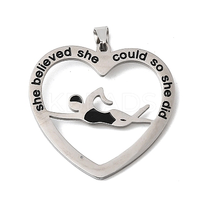 304 Stainless Steel Enamel Pendants STAS-H247-07P-01-1