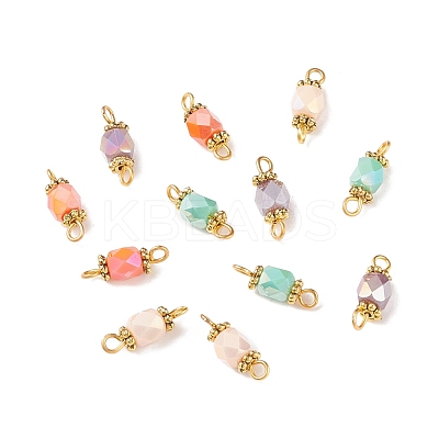 Column Glass Golden Tone Iron Connector Charms PALLOY-JF01739-1