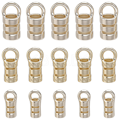 30Pcs 3 Styles Brass Cord Ends KK-BBC0026-08G-1