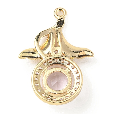 Brass with K9 Glass & Rhinestone Pendants KK-C024-09KCG-01-1