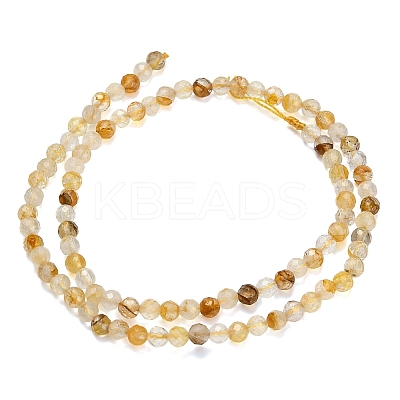 Grade A Natural Yellow Hematoid Quartz Beads Strands G-L642-F04-4mm-1