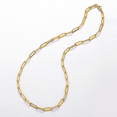 201 Stainless Steel Paperclip Chain Necklaces for Women KC1989-1