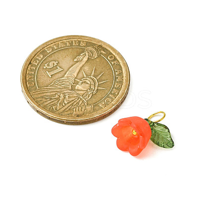 Frosted Acrylic Flower Pendants PALLOY-JF02307-1