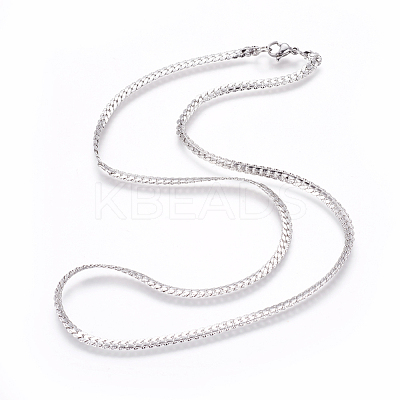 Non-Tarnish 304 Stainless Steel Twisted Chain Curb Chain Necklaces NJEW-L160-004P-1