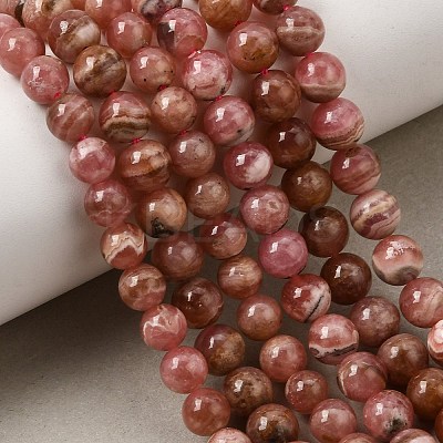 Natural Argentina Rhodochrosite Beads Strands G-D864-14-6mm-A-1