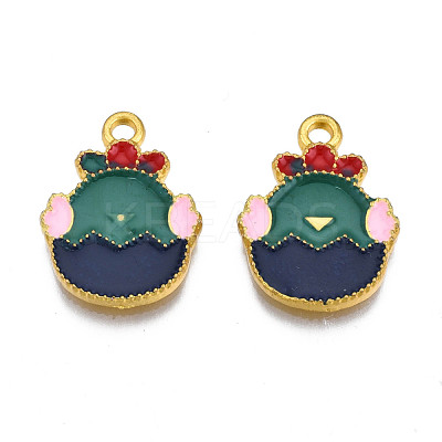 Rack Plating Alloy Enamel Pendants ENAM-S122-56G-1
