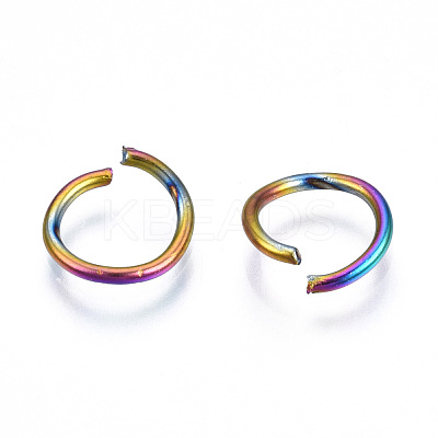 Ion Plating(IP) Rainbow Color 304 Stainless Steel Open Jump Rings STAS-N098-062B-01-1