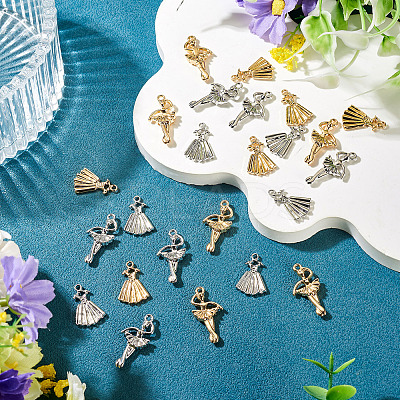 24Pcs 4 Styles Rack Plating Alloy Pendants FIND-TA0010-59-1