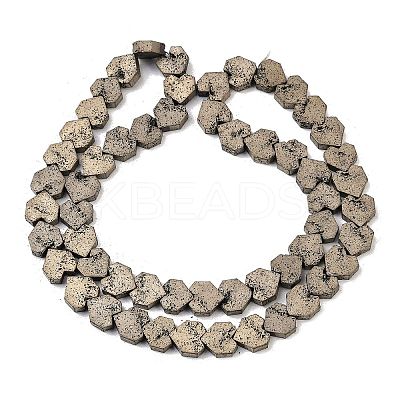 Electroplated Natural Lava Rock Beads Strands G-K388-04A-08-1
