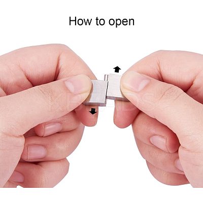 304 Stainless Steel Matte Magnetic Bracelet Clasps STAS-PH0018-11-WH-1