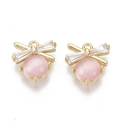 Brass Micro Pave Clear Cubic Zirconia Charms LS-KK-S356-083-NF-1