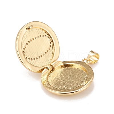 Brass Micro Pave Cubic Zirconia Locket Pendants KK-A161-53G-1