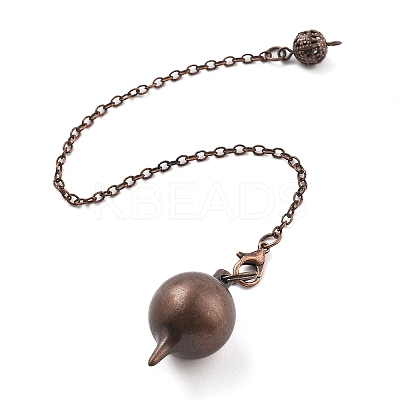 Brass Dowsing Pendulum Big Pointed Round Pendants KK-H491-03-1