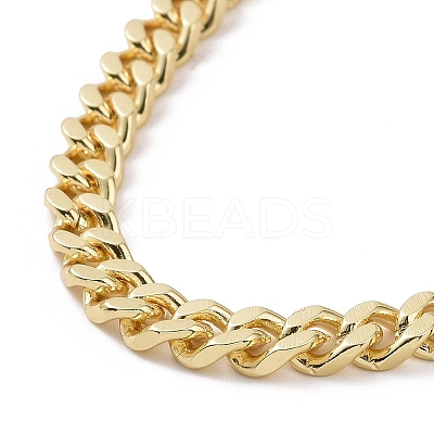 Cubic Zirconia Leopard Pendant Necklace with Brass Curb Chains for Women NJEW-G096-01G-03-1