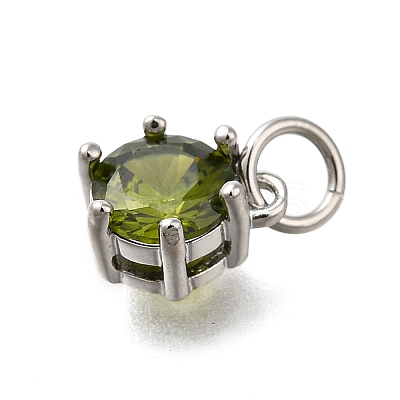 Brass Pave Cubic Zirconia Pendants KK-V002-23P-03-1