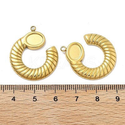Ion Plating(IP) 304 Stainless Steel Pendant Cabochon Settings STAS-G347-18G-1