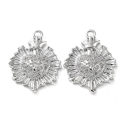 Rack Plating Brass Micro Pave Cubic Zirconia Pendants KK-K333-80P-1