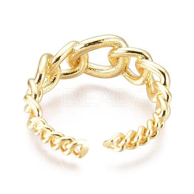 Adjustable Brass Cuff Rings RJEW-G104-10G-1