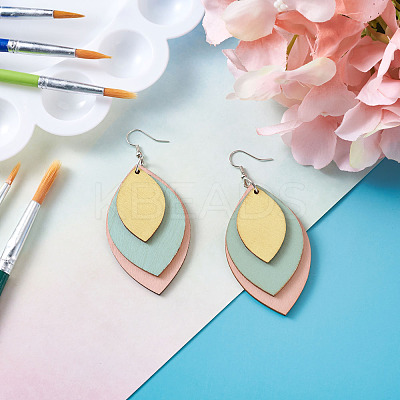 DIY Unfinished Wooden Pendant Earring Making Kits DIY-YS0001-16-1