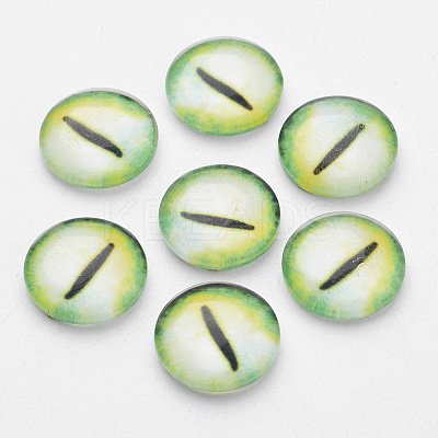Half Round/Dome Dragon Eye Printed Glass Cabochons LS-GGLA-A002-12mm-AB08-1