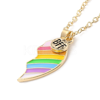 BFF/Best Friends Forever Alloy Pendant Necklaces NJEW-K124-02C-G-1