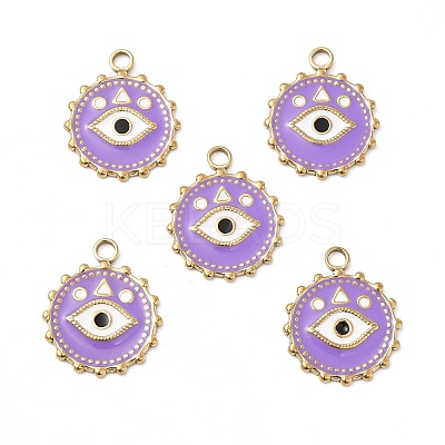 PVD Vacuum Plating 201 Stainless Steel Enamel Pendants STAS-J401-VC845-1
