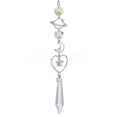 Alloy Planet Moon Hanging Ornaments HJEW-JM02622-1