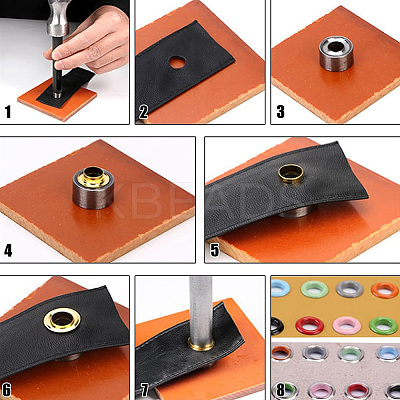 200 Sets 10 Colors Iron Grommet Eyelet Findings SCRA-GF0001-10B-02-1