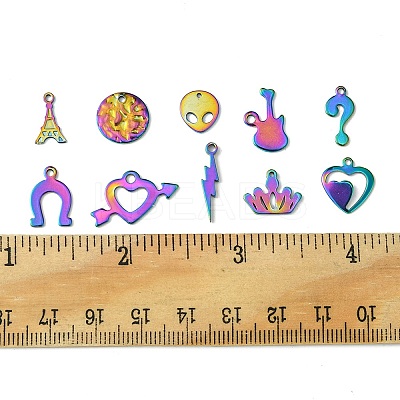 20Pcs 10 Styles 304 & 201 Stainless Steel Charms STAS-FS0001-42-1