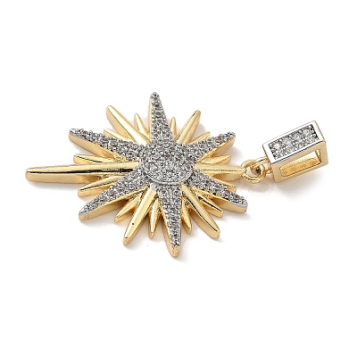 Brass Micro Pave Cubic Zirconia Pendants KK-F909-01G-01-1