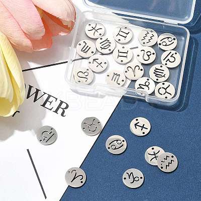 24Pcs 12 Styles 201 Stainless Steel Links/Connectors STAS-FS0001-98-1