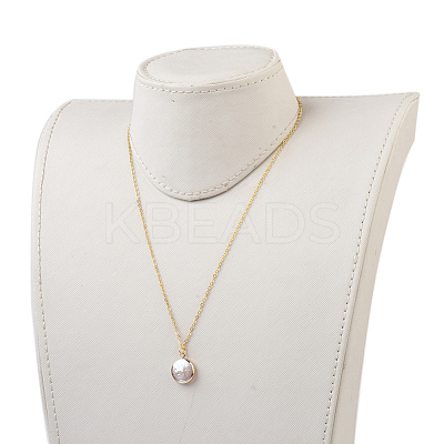 Plated Natural Baroque Pearl Keshi Pearl Beads Necklaces NJEW-JN02218-1