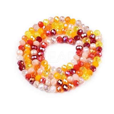 Electroplate Glass Beads Strands GLAA-T023-B16-06-1