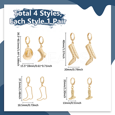 Cowboy Themed Alloy Hoop Earrings for Women EJEW-UN0002-52-1