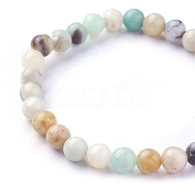 Natural Flower Amazonite Beads Stretch Bracelets BJEW-F380-01-A09-1