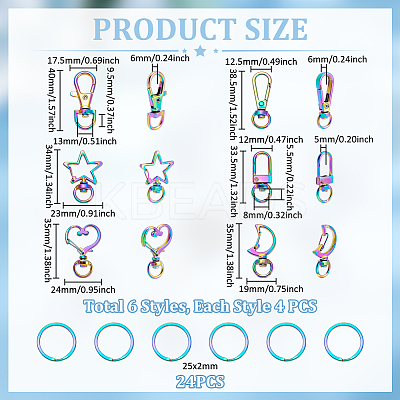 24Pcs Alloy Swivel Clasps FIND-UN0007-80-1