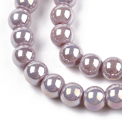 Electroplate Opaque Glass Beads Strands GLAA-T032-P4mm-AB07-1