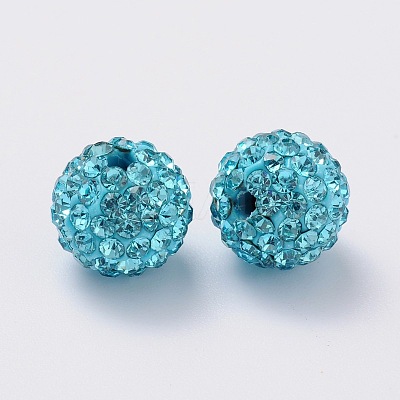Grade A Rhinestone Pave Disco Ball Beads RB-Q102-10-1