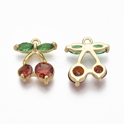 Brass Micro Pave Cubic Zirconia Charms KK-R132-008-NF-1