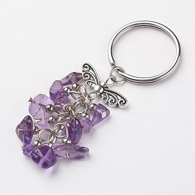 Natural Amethyst Keychain KEYC-JKC00106-05-1