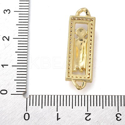 Brass Enamel Rectangle Saint Jude Connector Charms KK-M319-06G-01-1