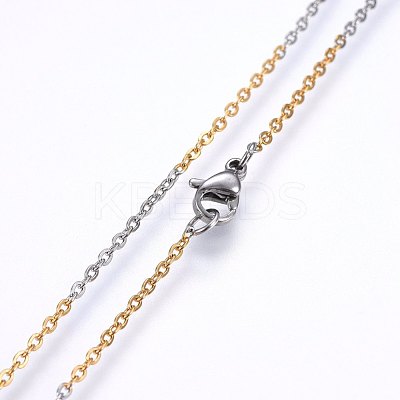 304 Stainless Steel Cable Chain Necklaces STAS-O099-36GP-1