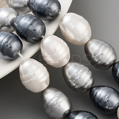 Electroplated Shell Pearl Beads Strands BSHE-H110-01-04-1