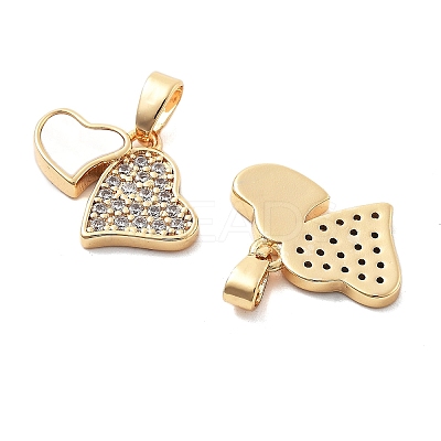 Brass Micro Pave Cubic Zirconia Pendants KK-L222-018G-1